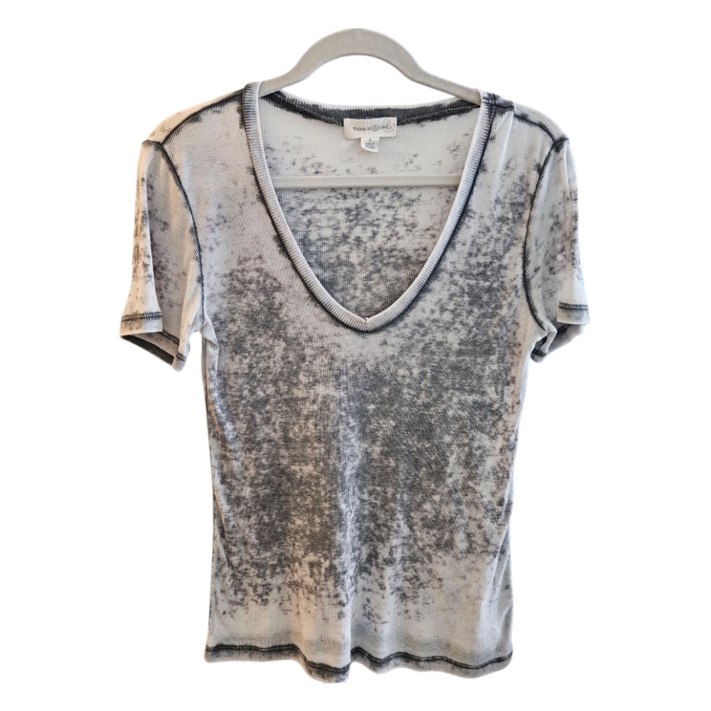 Nordstrom Treasure & Bond, Distressed Boho, Grunge Tee, Grey, Small